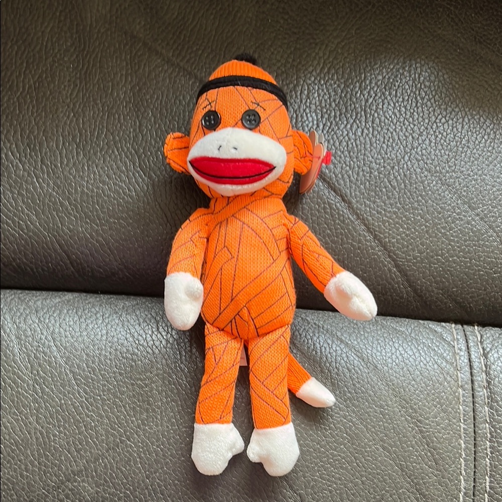 Beanie baby Orange mummy Sock Monkey